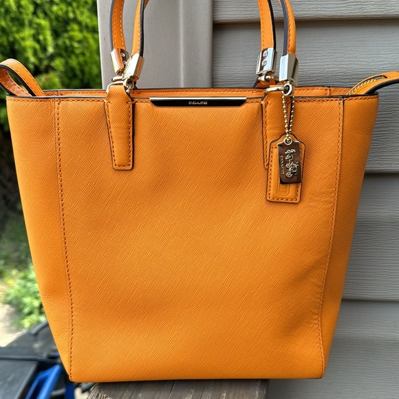 Coach Madison Saffiano Leather North/South Tote Handbag - Picture 2 of 12